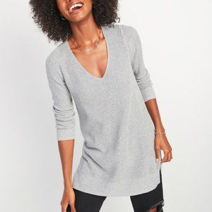 Old Navy Textured V-Neck Tunic Sweater